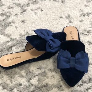 Navy slip on flats